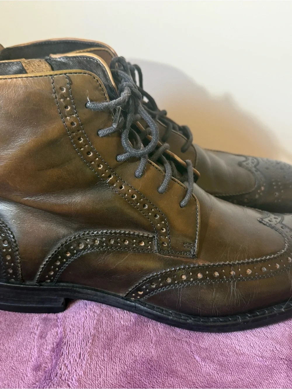 John Varvatos side-zipper Boots in Gray-Brown Leather